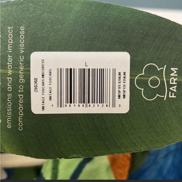 Brand new Farm Rio Vintage Toucan MIDI Dress size L - Picture 2 of 6